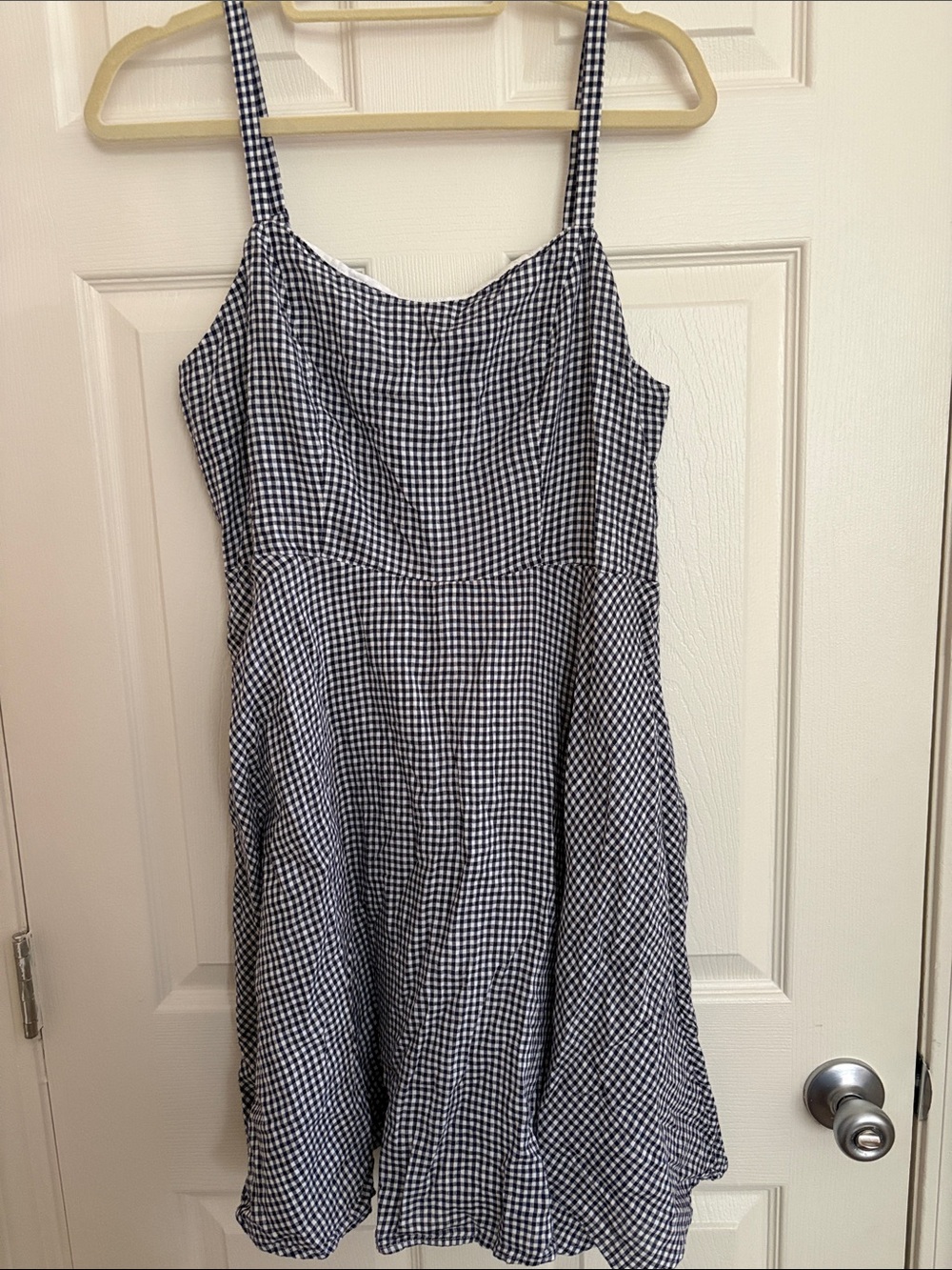 Old Navy Black and White Gingham Spaghetti Strap Mini Dress